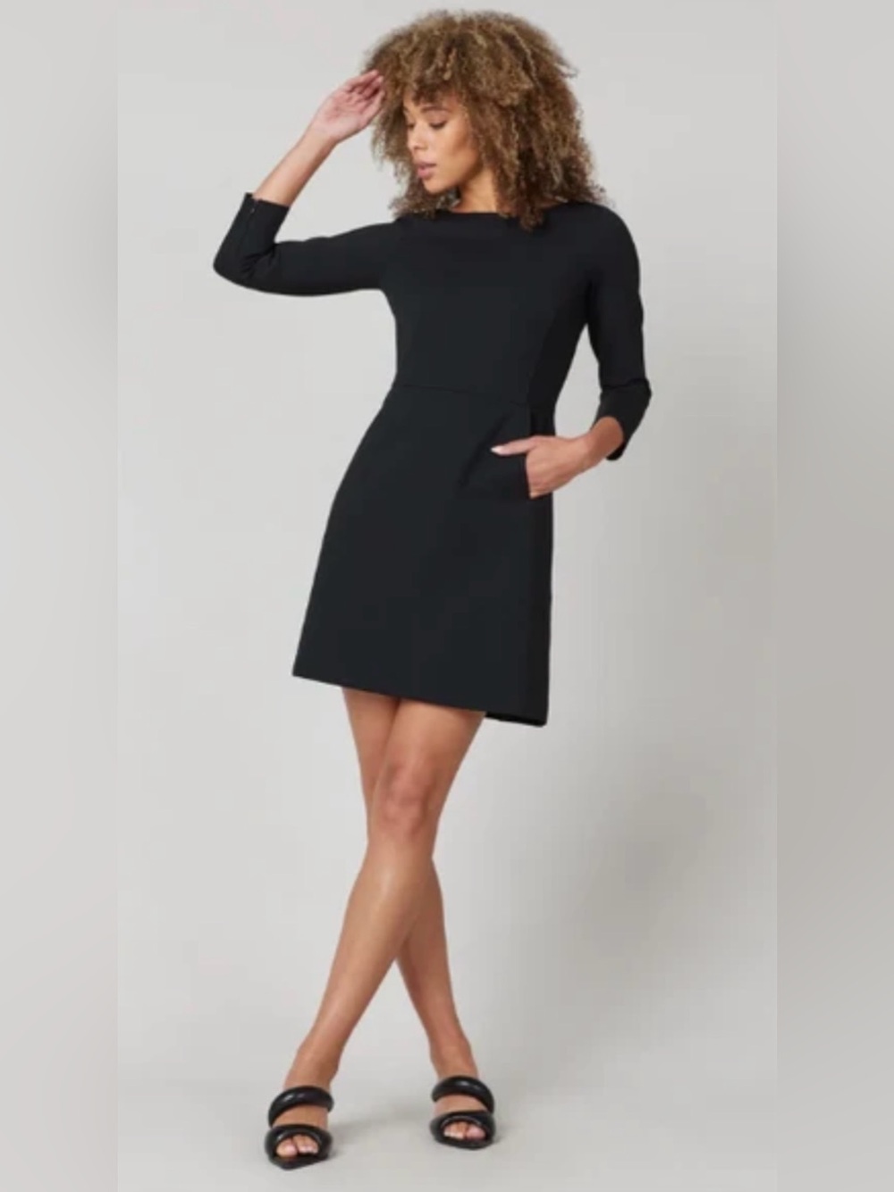 NWT SPANX The Perfect Shift Dress Black Ponte A-Line XS Career Wear Everyday